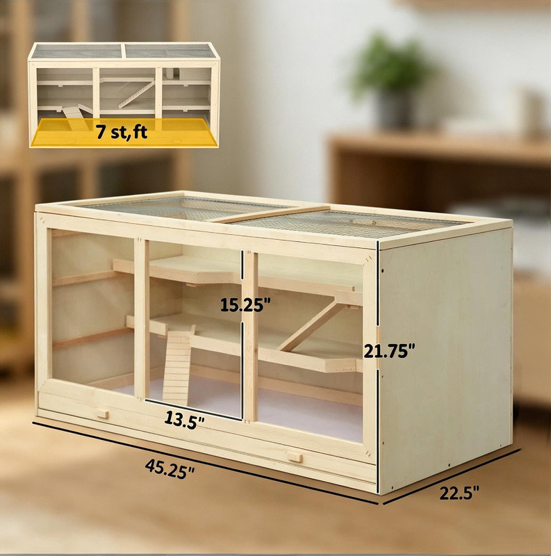 Habitat pour petits animaux, cage à rat, cage à hamster en bois, cage à gerbille