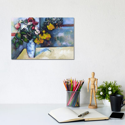 Still Life: Flowers In A Vase by Paul Cezanne - Wrapped Canvas Painting