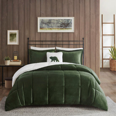 Ensemble d'édredon en duvet synthétique double / grand moelleux à Sherpa