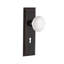 White Porcelain Interior Mortise Door Knob with New York Long Plate-1345644970
