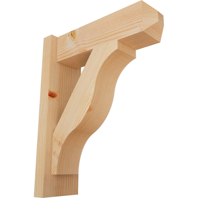 Persienne en bois rustique Funston Craftsman, Sapin Douglas de 5 1/2 po (lisse), P 16 po x H 20 po