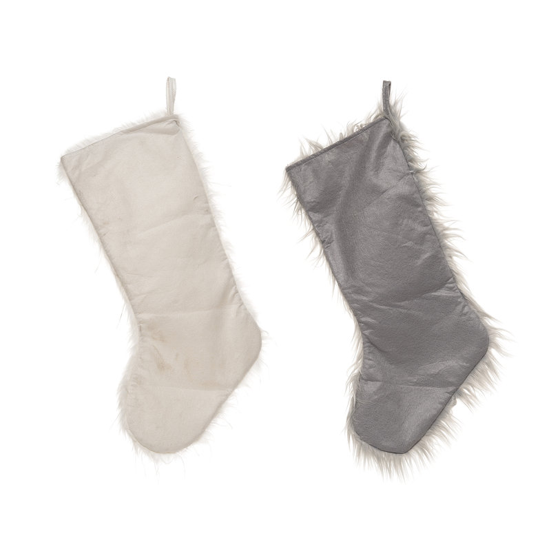  Ensemble de 2 chaussettes de Noël pelucheuses et pelucheuses