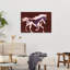 Cheval bleu galopant, impression abstraite, cheval moderne-129970521