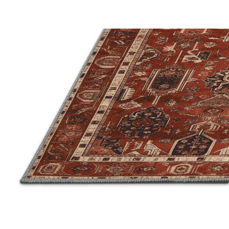 Machine Washable Persian Brown Area Rug, Square 8'