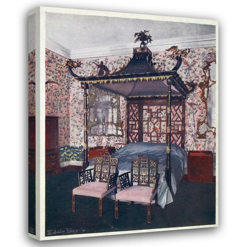 «The Chippendale Chinese Room at Badminton House» par Edwin Foley, reproduction d'art sur toile tendue avec châssis