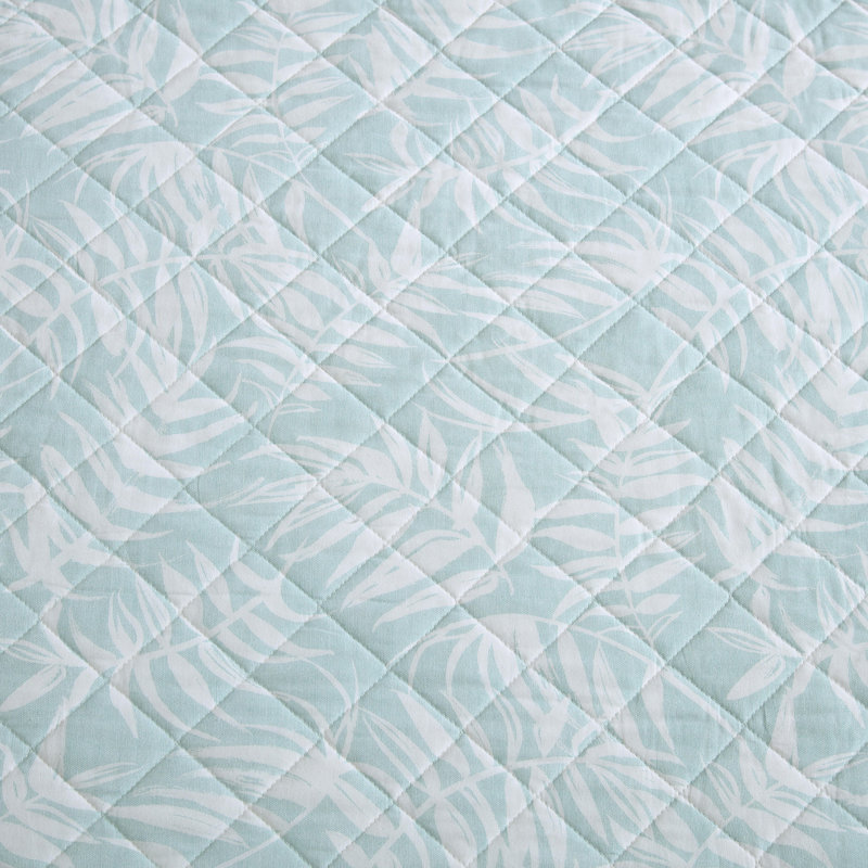 King Size Blue Cotton Reversible Quilt Set with Shams
