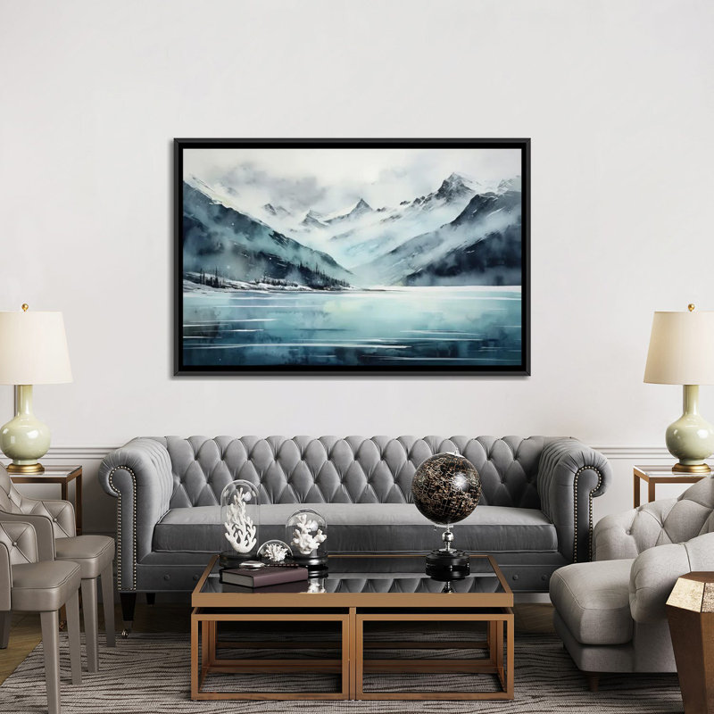 Blue Mountains - reproduction d'art murale - toile encadrée, H 40 po x l 60 po, Noir