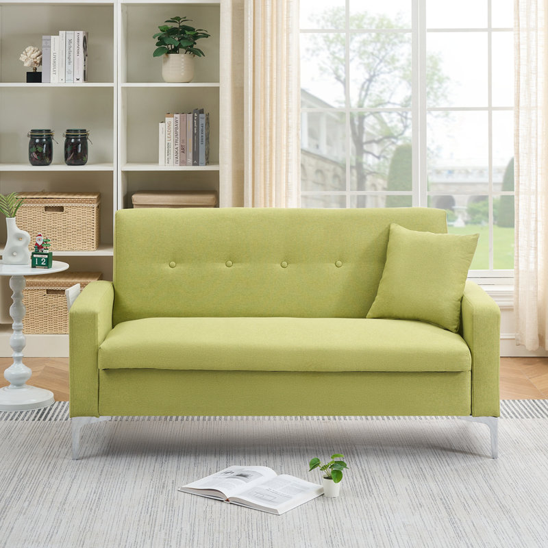 Canapé double multifonctionnel avec rangement confortable, Tissu vert