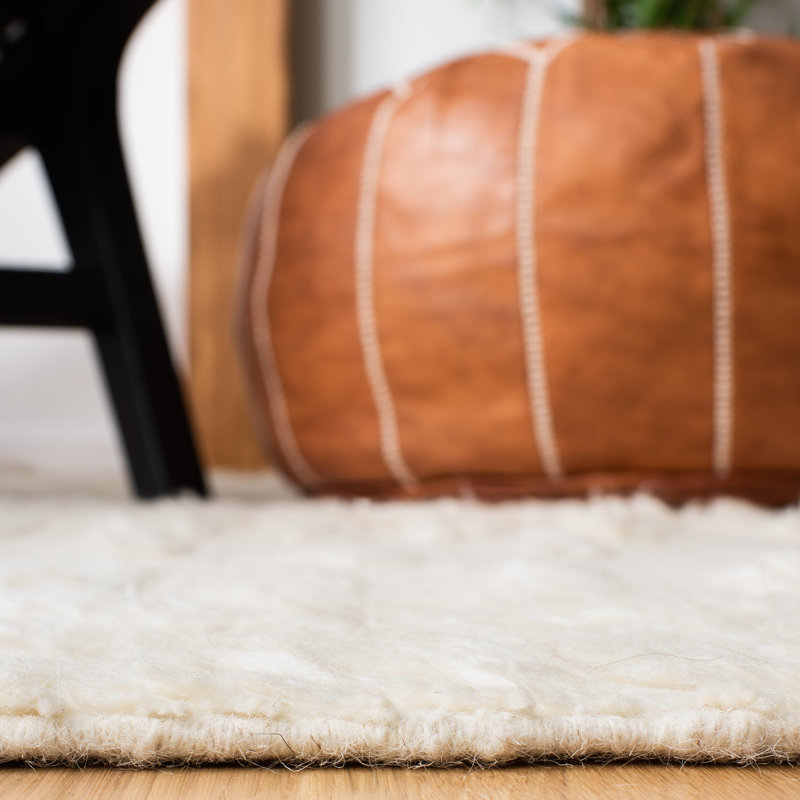 Tapis beige en laine tissé à la main et à plat Aitkin, Rectangle 3 pi x 5 pi