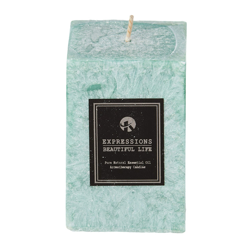 Plant / Floral Scented Pillar Candle, Green