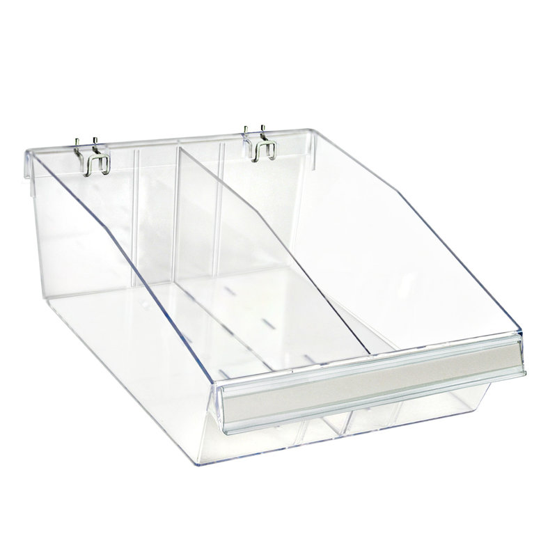 Medium Deep Bin Tray Kit with Adjustable Dividers, up to 3 Compartments for Pegboard or Slatwall
