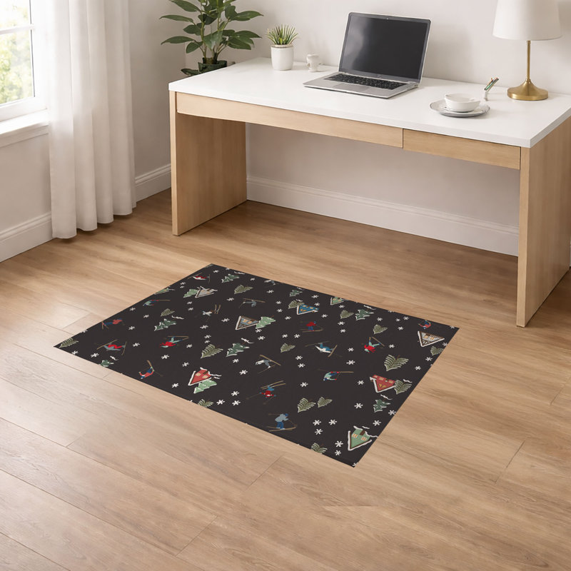Tapis de bureau léger antidérapant Downhill, L 48 po x P 72 po, Noir