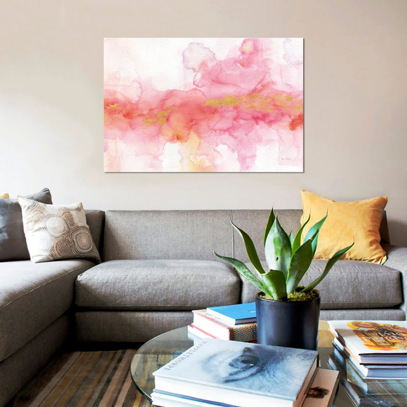 «Rainbow Seeds Abstract Gold», reproduction sur toile, H 26 po x l 40 po x P 1,5 po, Toile tendue