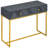 Grey Entryway Console Table With Two Drawers - , Modern Delicate Interior Style Bold Gold Base And Geometric Stripe In Drawer Storage Option, Construction, Design Diagonal Stripes-1655179665