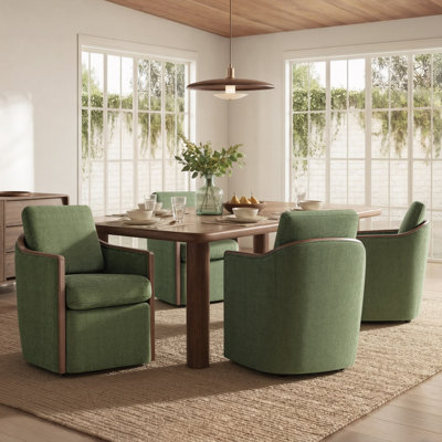 Farmhouse Swivel Dining Chair With Caster