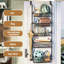 Heavy-Duty Over the Door Pantry Organizer - 4-Tier Metal Hanging Spice Rack with Adjustable Baskets and Suction Cups, Multi-Purpose Storage for Kitchen, Bathroom, or Laundry Room - 4-Layer Black