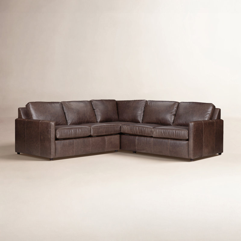 Savannah 2-Piece Genuine Leather Sectional, Bruno Canyon Genuine Leather