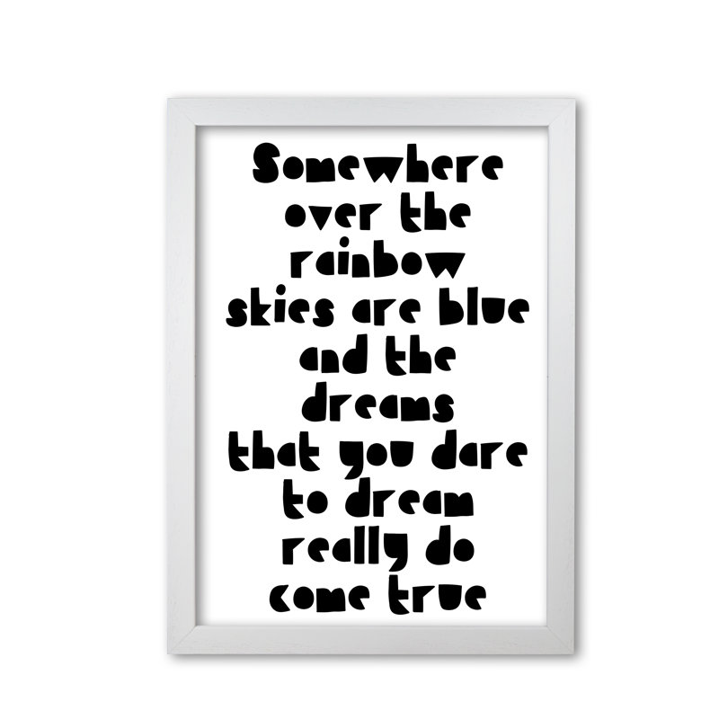 Somewhere Over The Rainbow - Print, 42 cm H x 30 cm W x 5 cm D, White Grain Frame
