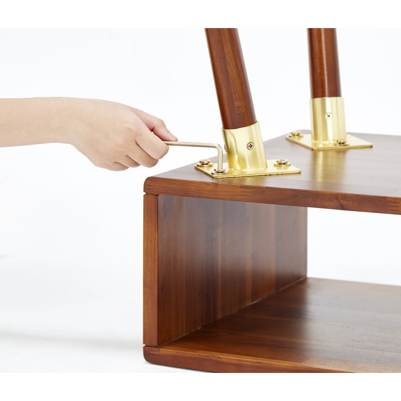Table de chevet avec rangement Midney, Chocolat noir