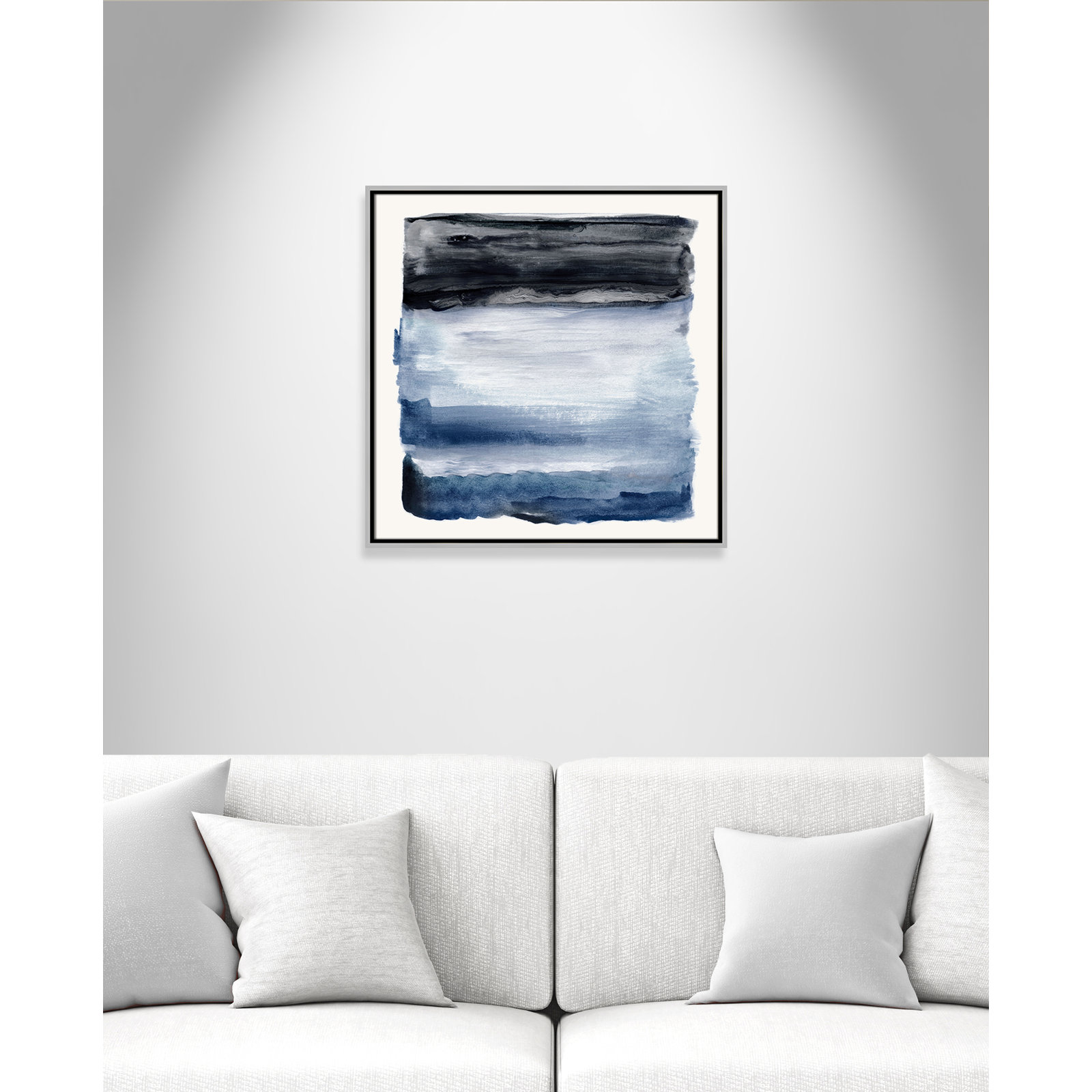 Navy Sky I Print by Nan, 25.5" H x 25.5" W, Silver