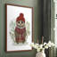 «Owl in Tartan Scarf», reproduction encadrée - bois massif-2139651026-2139651032