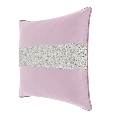 Luminous Pillow with Rhinestone Stripe - Velvet