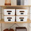 2 bacs de rangement PCS avec couvercles en bambou pour organiser une boîte de rangement empilable avec poignée, 15,16 po x 10,79 po x 5,83 po