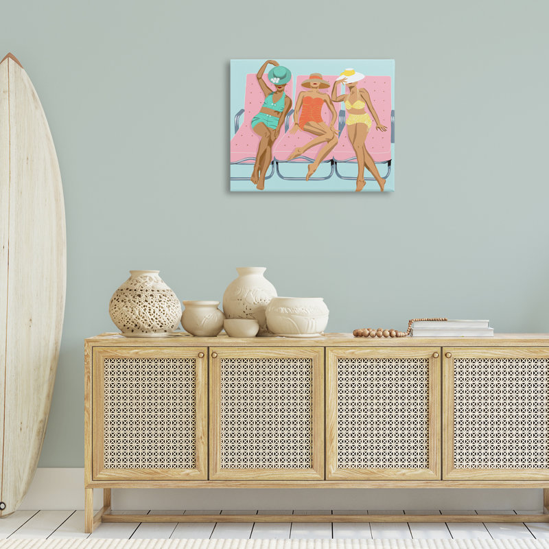 Art mural sur toile Glam Beach Friends par Jen Bucheli, H 24 po x l 30 po