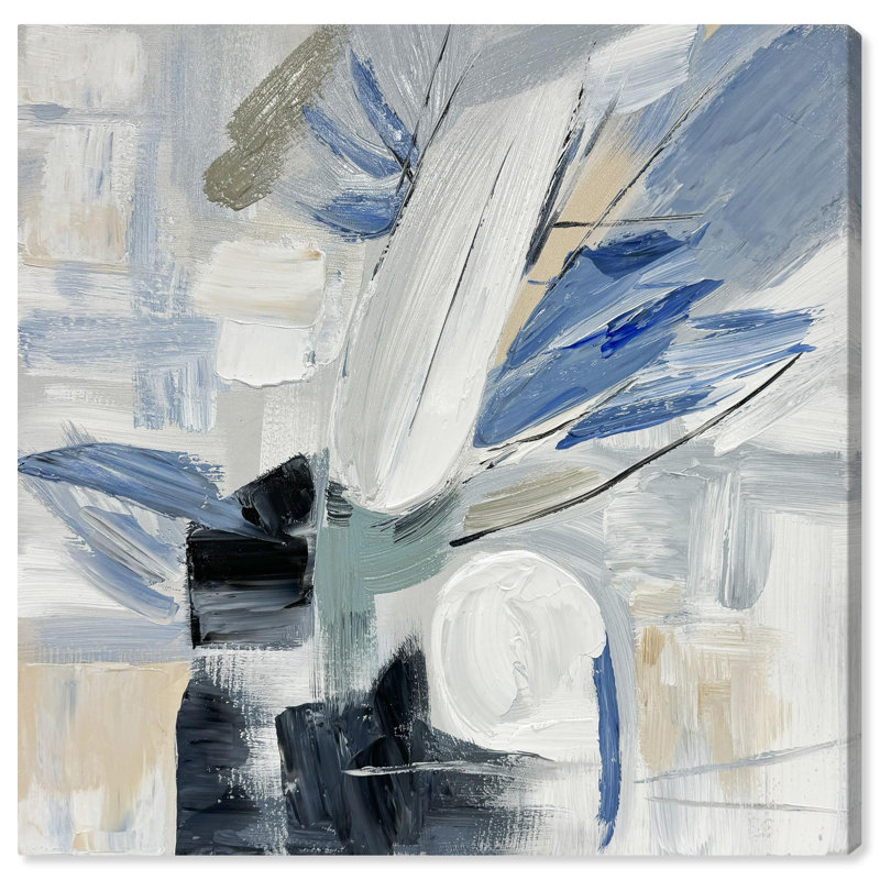 Art abstrait sur toile «Quiet Wave I» par Art Remedy, Toile tendue, H 20 po x l 20 po x P 1,5 po