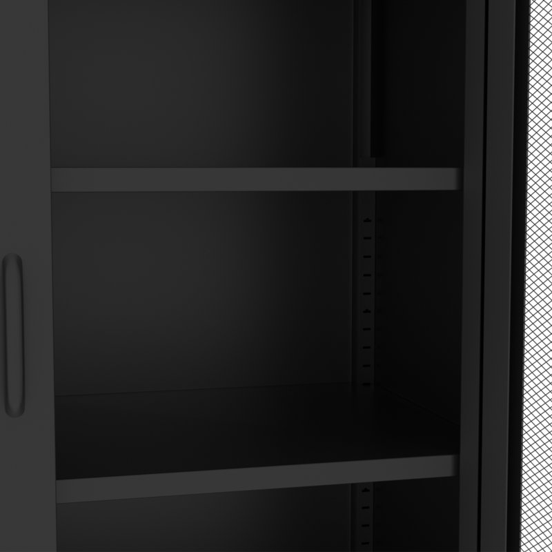 Armoire de rangement en métal de 73 pouces de hauteur avec 2 portes grillagées, idéale pour les maisons, les bureaux et les salles à manger