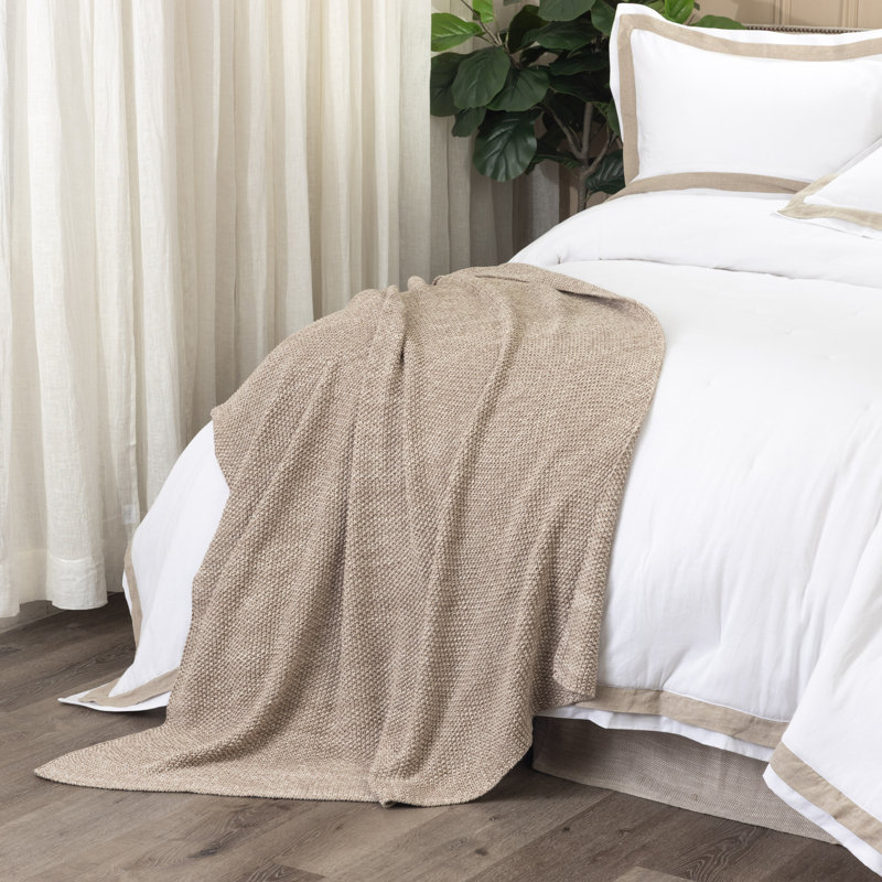 Eden Knitted Throw Blanket, Gray