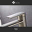 Robinet de lavabo de salle de bain à grande cuve à fixation sur plateau à poignée simple Wedge Collection - Nickel brossé-52012516