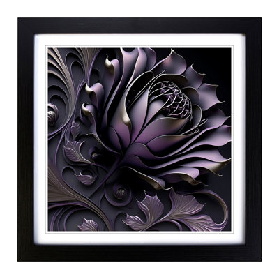 Lavender Flower Art Deco - Framed Print