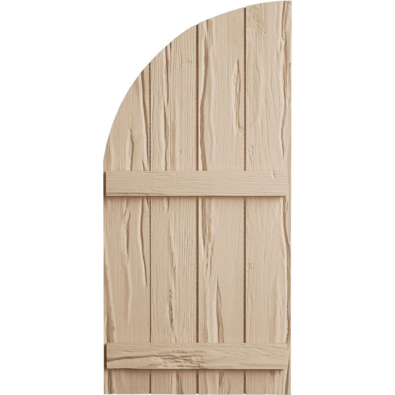Timberthane à quatre planches jointes avec niches en bois, Texture taillée à la main / brun clair apprêté, 22"