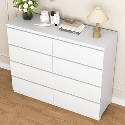 Commode 8 tiroirs pour chambre à coucher, commode de chambre moderne en bois, commode 8 tiroirs, commode haute pour placard, organisateur de commode pour le salon, placard