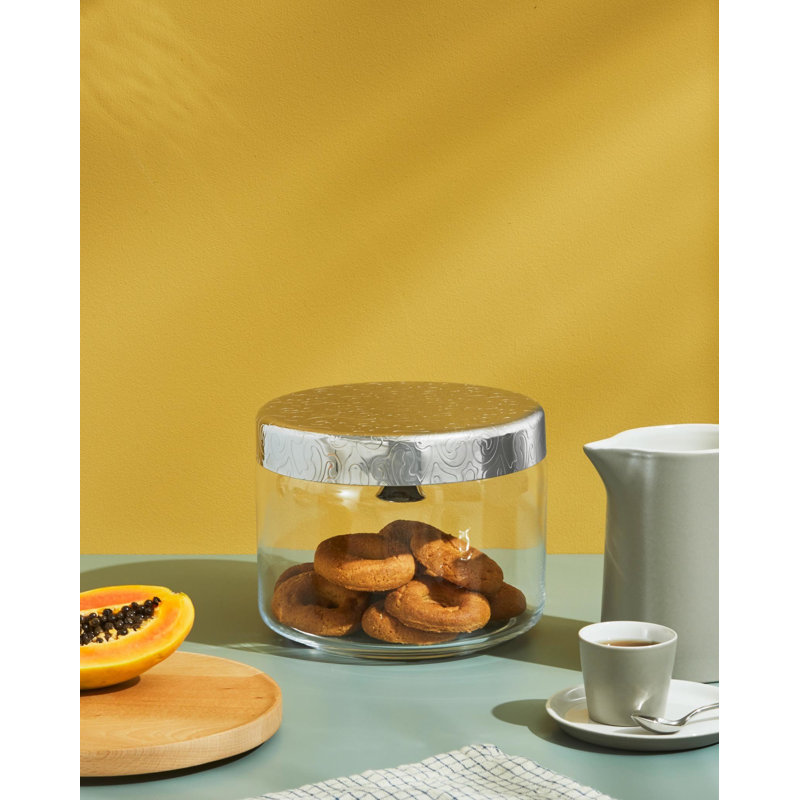 Silver and Glass Biscuit Jar with Bell Lid