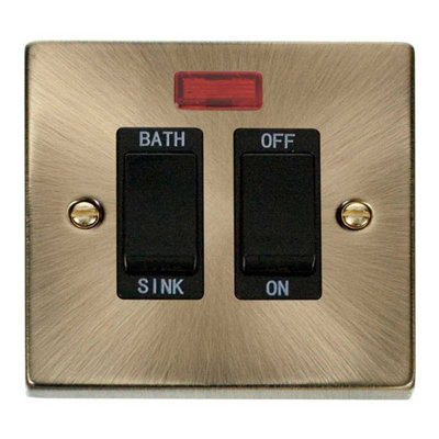 Antique Brass 20A DP Sink/Bath Switch