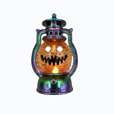 Classic Halloween Pumpkin Lighting Holders Handheld Mini Night Lamp Old Fashion Oil Light Decor For Themed Room Indoor Outdoor Holiday Tabletop Arrangement