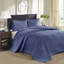 Couvre-lit réversible bleu marine - matelassé pour une texture riche Rembourrage confortable en coton prélavé surdimensionné pour un sommeil relaxant
