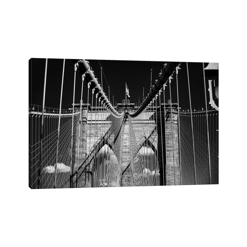 Brooklyn Bridge Impression by George Oze - Wrapped Canvas Print, 20.32 cm H x 30.48 cm W