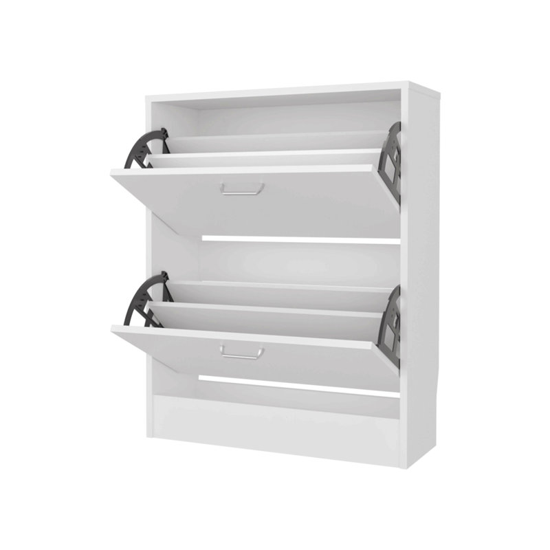 Range-chaussures avec 2 portes basculantes, Blanc
