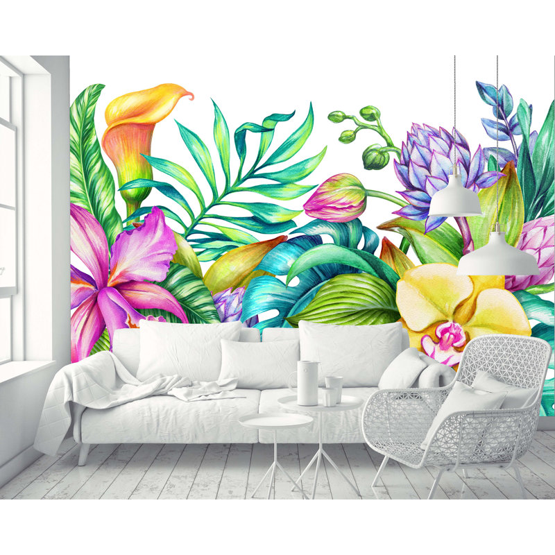 Adhésif mural hibiscus Bennett, L 7,92 pi x l 150 po