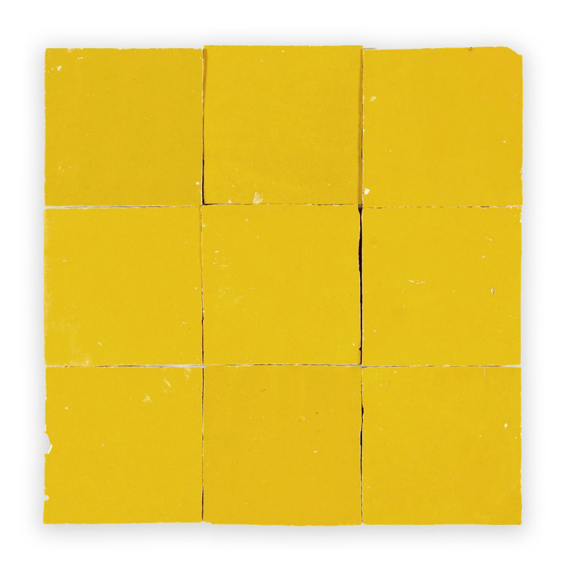Carreau de céramique zigige Marigold, Jaune