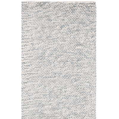 Tapis gris / ivoire à motif géométrique fabriqué à la main Almus