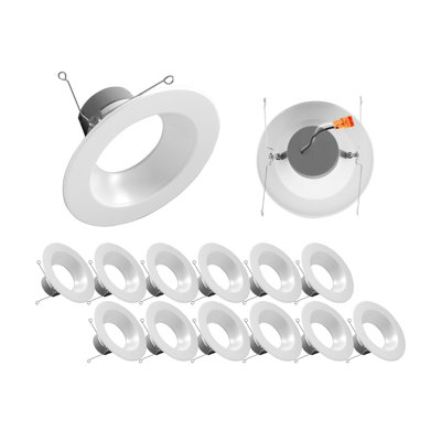 DLR56(V6) 5/6-Inch White 900 Lumen 3000K Recessed LED Downlight (12 Pack)
