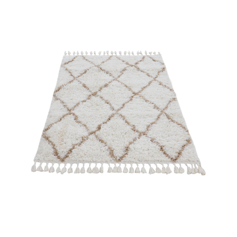 Eddy Shaggy Boho Beige Rug, Rectangle 300 x 400cm
