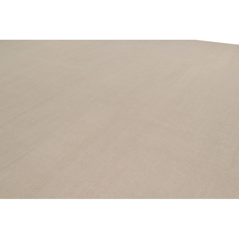 Textural Hand Knotted Wool Area Rug, Square 14'