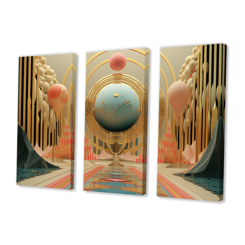 Ensemble de salon Art mural, H 28 po x l 36 po x P 1 po, Toile tendue