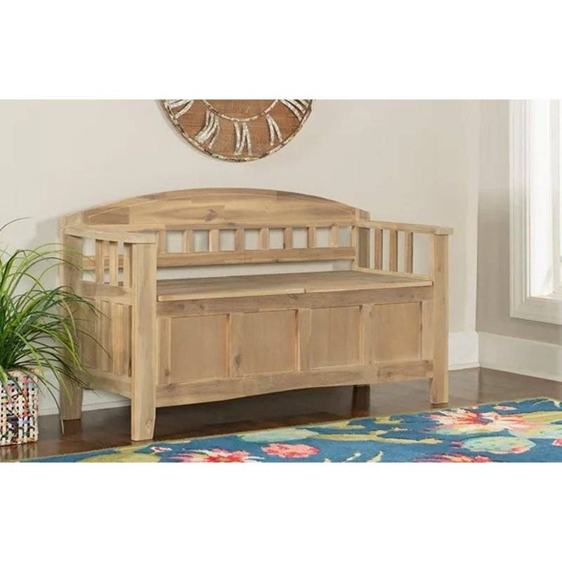 Banc de rangement en bois massif Naja
