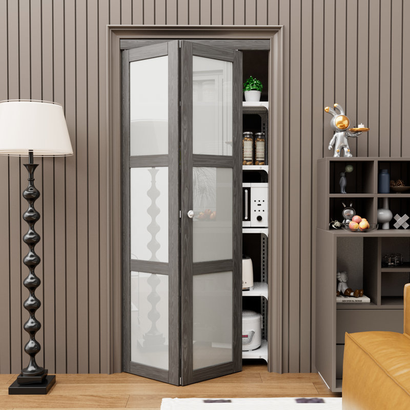 Porte pliante en bois manufacturé 3-Lite, 36 po x 77,8 po